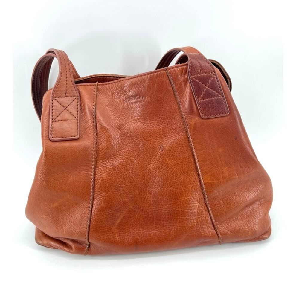 American Leather Co Cognac Brown Leather Hobo Shoulder Bag
